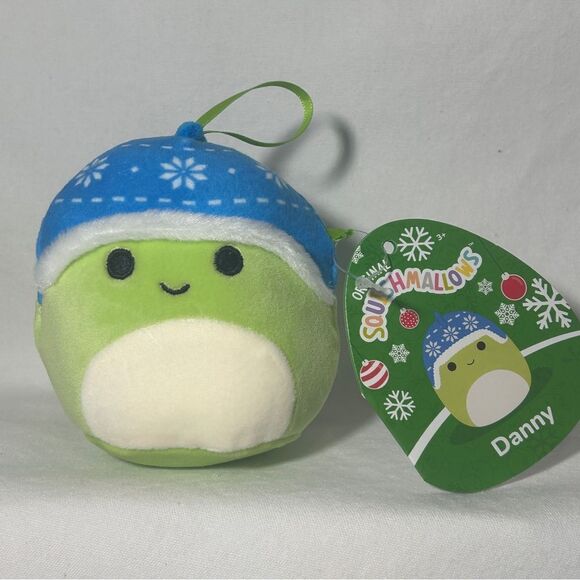 NWT Danny Dinosaur Dino Hat 4” Squishmallows Christmas Plush Ornament 2024 - Picture 1 of 4
